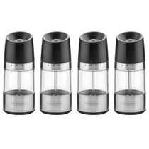 Kit 4 Moedor Sal Grosso Pimenta Tramontina Manual Inox Especiarias Realce Preto