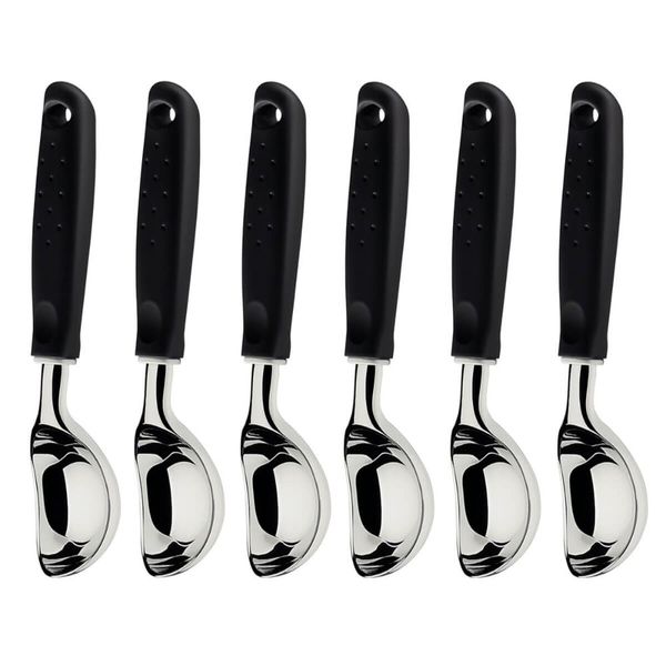 Kit 6 Conchas de Servir Sorvete Tramontina Utilitá Pegador Sorveteria Restaurante Preto
