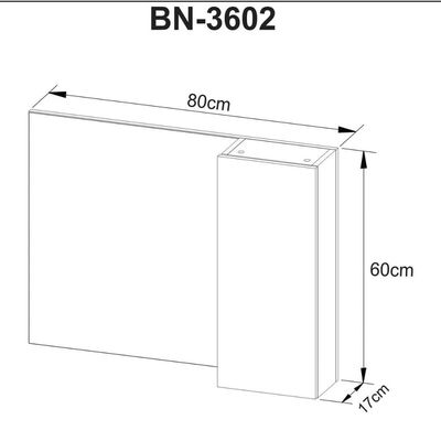 Armário Espelheira para Banheiro Branco 80cm com 1 Porta BN3602
