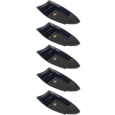 Conjunto 5 Barcas para Sushi Comida Japonesa Oriental Pretos Uno Coza Plástico 27,5x13cm