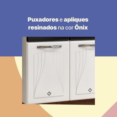 Armário De Cozinha De Aço Kit Triplo 120cm Branco preto