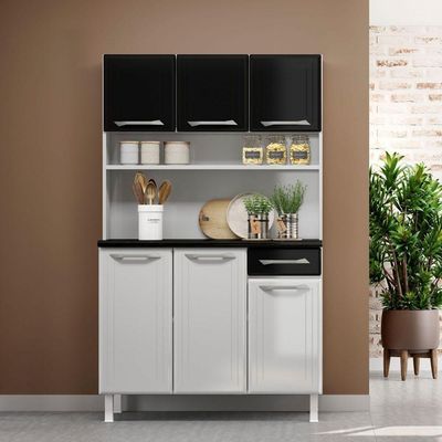 Armário De Cozinha De Aço Kit Triplo 105cm Rose Smart Branco
