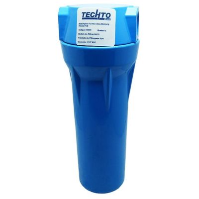Filtro Coalescente Techto Q-015 3/4 53 Pcm Pre Dreno Manual Copo Metal