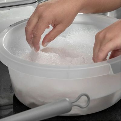 Kit 2 Bacias Flow 5L Bege com Pega Ergonômica Ou Resistentes para Lavanderia
