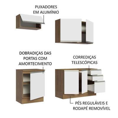 Cozinha Completa 180007 Com Armário E Balcão Rustic/branco