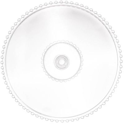 Porta Bolo Cristal com Pedestal Wolff Pearl 31x11cm Boleira Redonda Doces Sobremesas