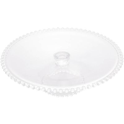 Porta Bolo Cristal com Pedestal Wolff Pearl 31x11cm Boleira Redonda Doces Sobremesas