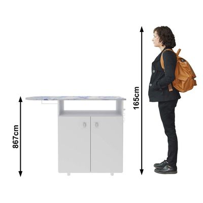 Armário com Tábua de Passar Roupa Nicho Portas Branco 120x35,5x86,7cm TP3000 Tecnomobili