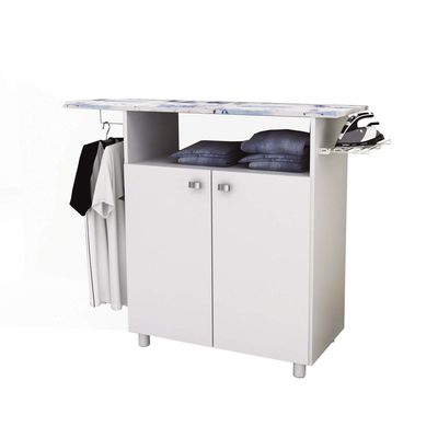 Armário com Tábua de Passar Roupa Nicho Portas Branco 120x35,5x86,7cm TP3000 Tecnomobili