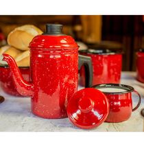 Açucareiro Esmaltado Ágata 500ml Porta Açúcar Com Tampa E Alças Laterais
