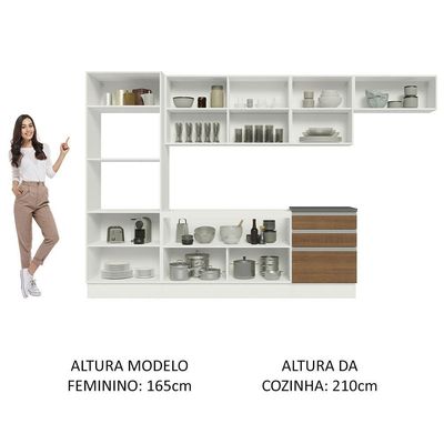 Cozinha Completa 330006 Com Armário E Balcão Branco/Rustic