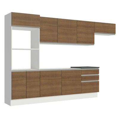 Cozinha Completa 330006 Com Armário E Balcão Branco/Rustic