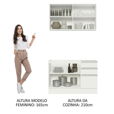 Cozinha Compacta 120003 Com Armário E Balcão Branco Branco