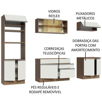 Cozinha Completa 270010 Com Armário E Balcão Rustic/branco