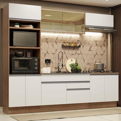 Cozinha Completa 270010 Com Armário E Balcão Rustic/branco