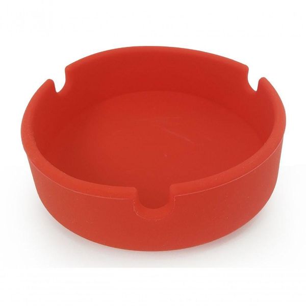 Cinzeiro Silicone Redondo Não Queima Não Quebra Vermelho