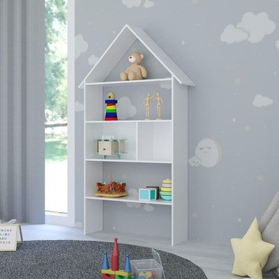 Estante Casinha Infantil Organizadora 4 Prateleiras Branco