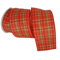 Fita Decorativa Natal Aramada Xadrez Vermelha E Verde Comp 9.14m