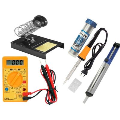 Kit Solda Multímetro Ferro Sugador Suporte Solda 127v 60w