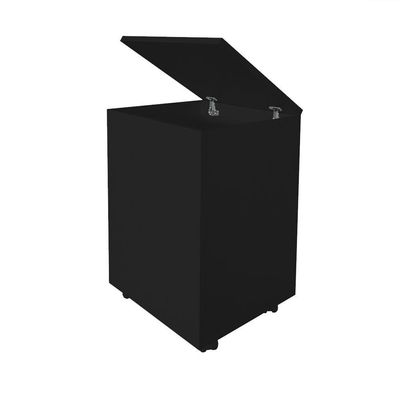 Porta Ração Caixa Com Rodízios Pet Armazenar Até 25 Kg Preto