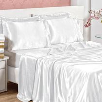 Jogo De Cama Casal Sublime Branco Valle Enxovais 4 Peças