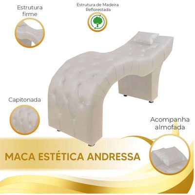 Maca Estofada Para Clínica De Estética Facial Com Capitonê Bege