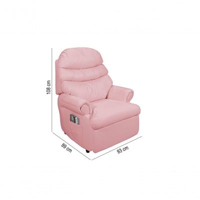 Poltrona Reclinável Barão Papai Mamãe Amamentação Estética Corano Rosa