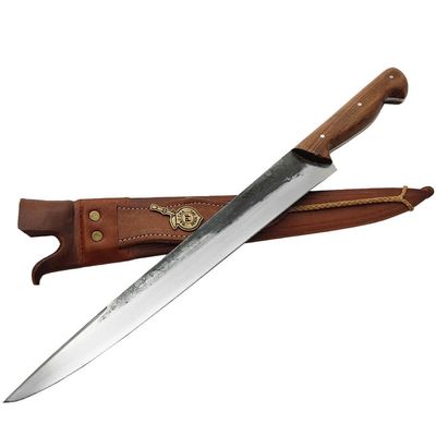 Faca Javalizeira Artesanal 12' Aço Carbono 1070 Caça Javali Rustica Brut Forge