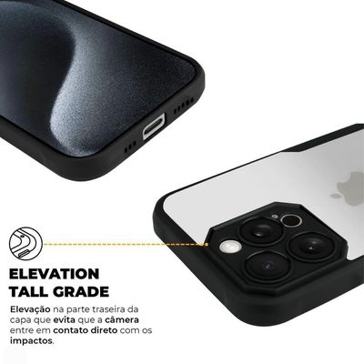 Capa Para Iphone 15 Pro Max - Dual Sense Preta - Gshield