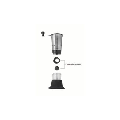 Moedor Para Café Tramontina Realce Em Aço Inox Com Copo De Acrílico E Moinho Em Cerâmica Tramontina