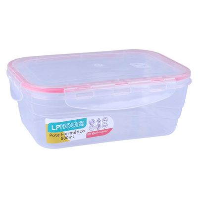 Pote Hermético Retangular 500ml 8100 LP House