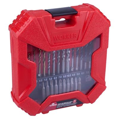 Jogo de Brocas e Bits 41 Peças Worker