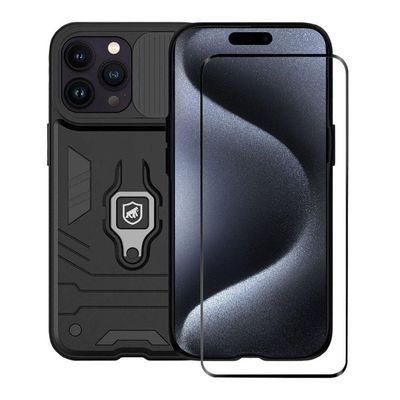 Kit Capa Defender E Pelicula Ultra Glass Para Iphone 15 Pro - Gshield