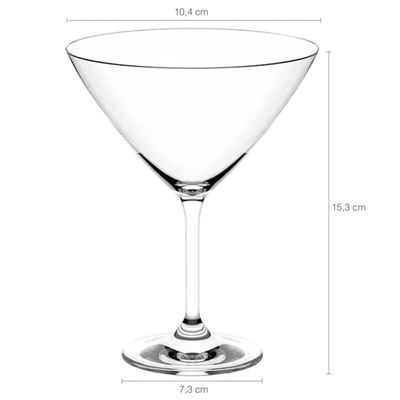 Conjunto 12 Taças de Cristal 210ml Dry para Martínis Drinks Coquetéis Haus Concept