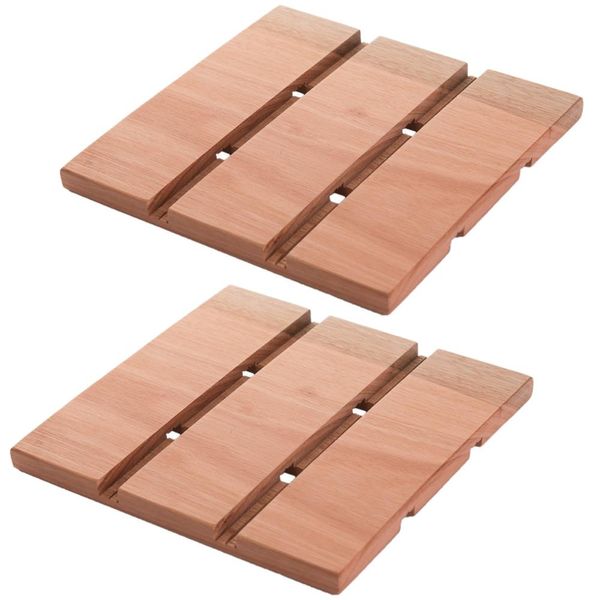 Kit 2 Descansos para Panelas em Madeira Essence 18x18cm Suportes para Panelas e Travessas Quentes