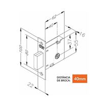 Kit Com 2 Und Fechadura Trava Tetra Quadrada Zm 11500 Pado Preto