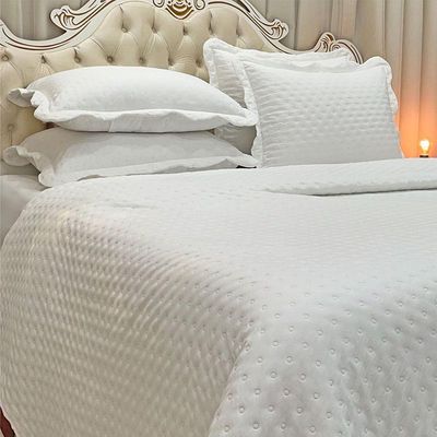 Kit Cobre Leito Colcha Diplomata King Dupla Face 3 Peças - Branco