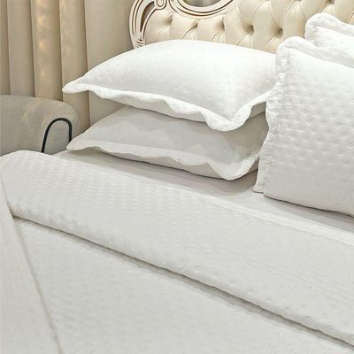Kit Cobre Leito Colcha Diplomata King Dupla Face 3 Peças - Branco