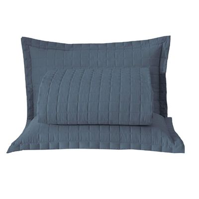 Kit Cobre Leito Colcha Monaco Queen Dupla Face 3 Peças - Azul