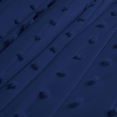 Kit Cobre Leito Colcha Alexa Pompom King Dupla Face Micropercal 3 Peças - Azul Marinho