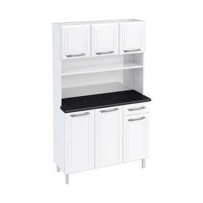 Armário De Cozinha De Aço Kit Triplo 105cm Rose Smart Branco