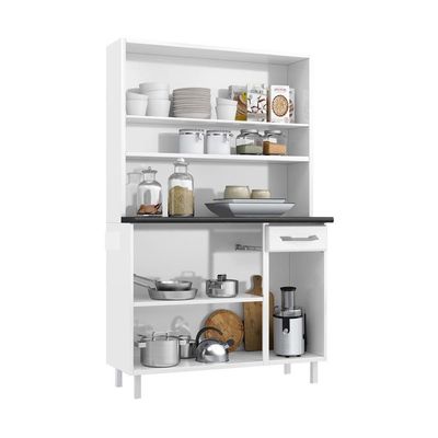 Armário De Cozinha De Aço Kit Triplo 105cm Rose Smart Branco
