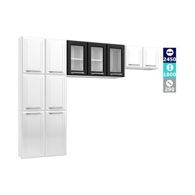 Cozinha De Aço Compacta 3 Peças Rose Cr6102 Branco preto