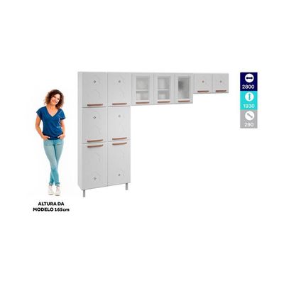 Cozinha De Aço Compacta 3 Peças Regina Glass Cr6134 Branco