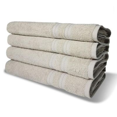 Kit Com 4 Toalhas De Banho 430g-m² Grande Grossa 80x150cm Itália Soft - Bege Bege