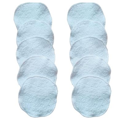 Kit 10 Ecopads Limpeza Pele Atoalhado Algodão Diam 8cm Branco