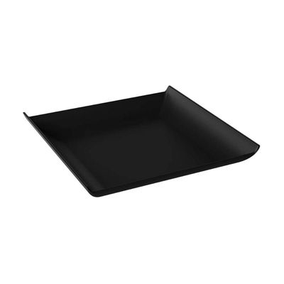 12 Pratos Quadrados 16cm Pretos Pequenos Plástico Cozy Coza Frutas Frios