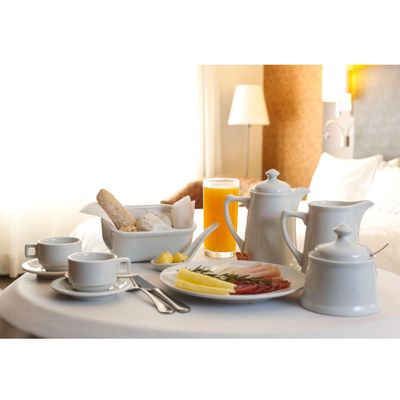 Xícara de Porcelana Chá Café 210ml com Pires Bar Hotel Germer Branca Restaurante