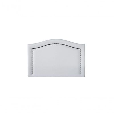Cabeceira Solteiro 90x60 Courino Branco Tacha Fumê