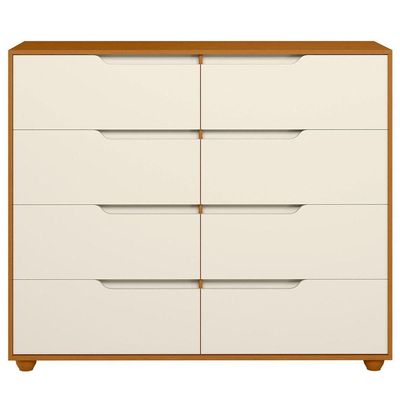 Cômoda Grande 8 Gavetas Doble Flex Cinamomo Off White